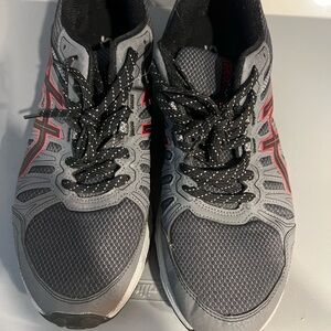 Asics Men's Gray and Red Athletic Shoes